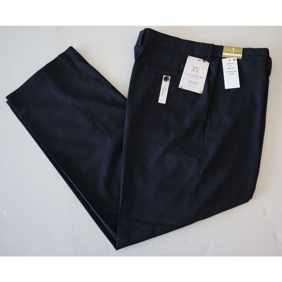 J.M. Haggar HY00182 Men 34x30 Navy Premium Stretch Solid Suit Separate Pants - Picture 7 of 12